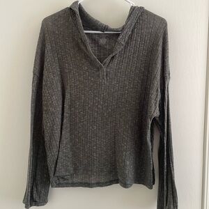 American Eagle Green Sweater Blouse with Hood. Size: L